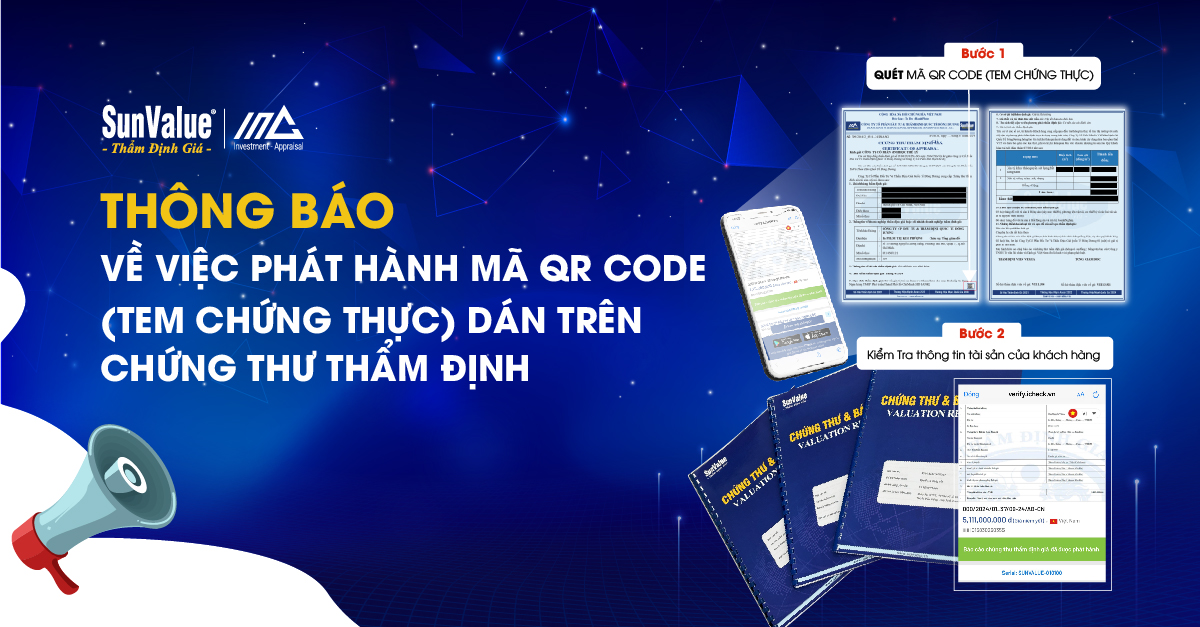 THÔNG BÁO VỀ VIỆC PHÁT HÀNH MÃ QR CODE (TEM CHỨNG THỰC) DÁN TRÊN CHỨNG THƯ THẨM ĐỊNH