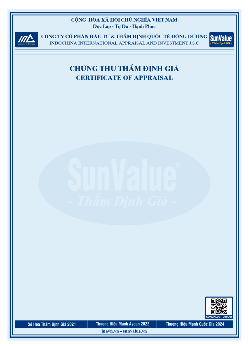 Vị trí dán tem chống giả tích hợp mã QR code (Tem chứng thực) của SunValue